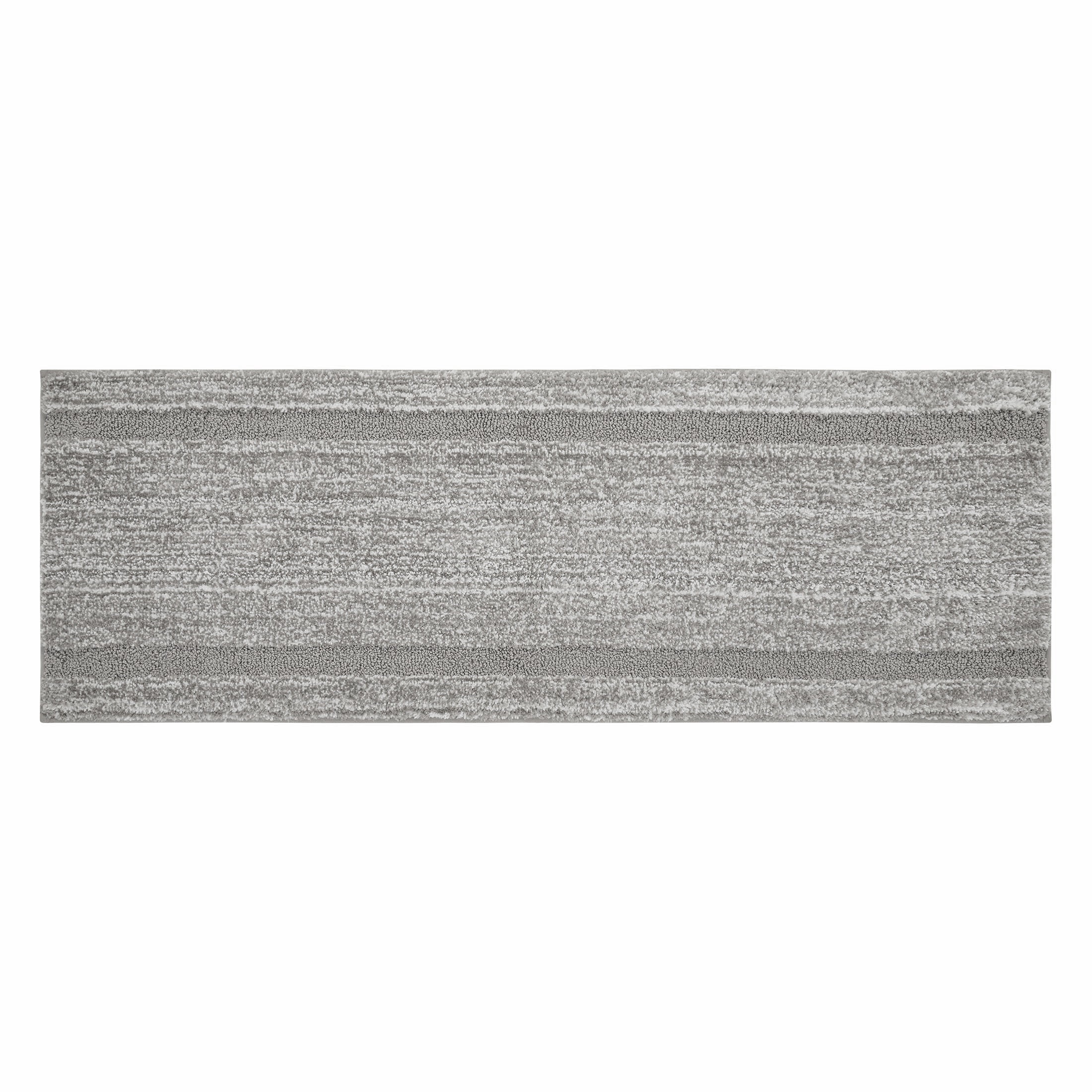 VCNY Home Heathered Hotel Gray Microfiber Bath Rug Runner, 20" x 60"