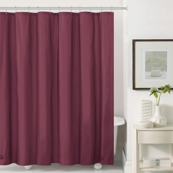 VCNY Home Heavyweight 6 Gauge Burgundy Solid Color PEVA Shower Liner, 72" x 72"