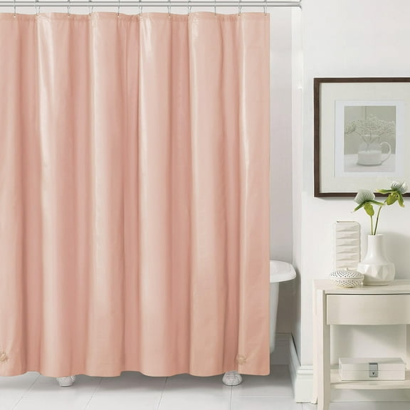 VCNY Home Heavyweight 6 Gauge Pink Solid Color PEVA Shower Liner, 72" x 72"