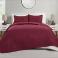thumbnail image 1 of VCNY Home Hexa 3-Piece Burgundy Geometric Polyester Quilt Set, King, 1 of 6