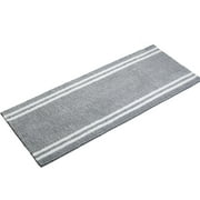 VCNY Home Hotel Grey/White Striped Polyester Bath Rug, 24" x 60"