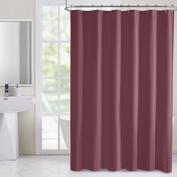 VCNY Home Hotel Style Burgundy Heavy Duty PEVA Shower Liner, 72" x 72"
