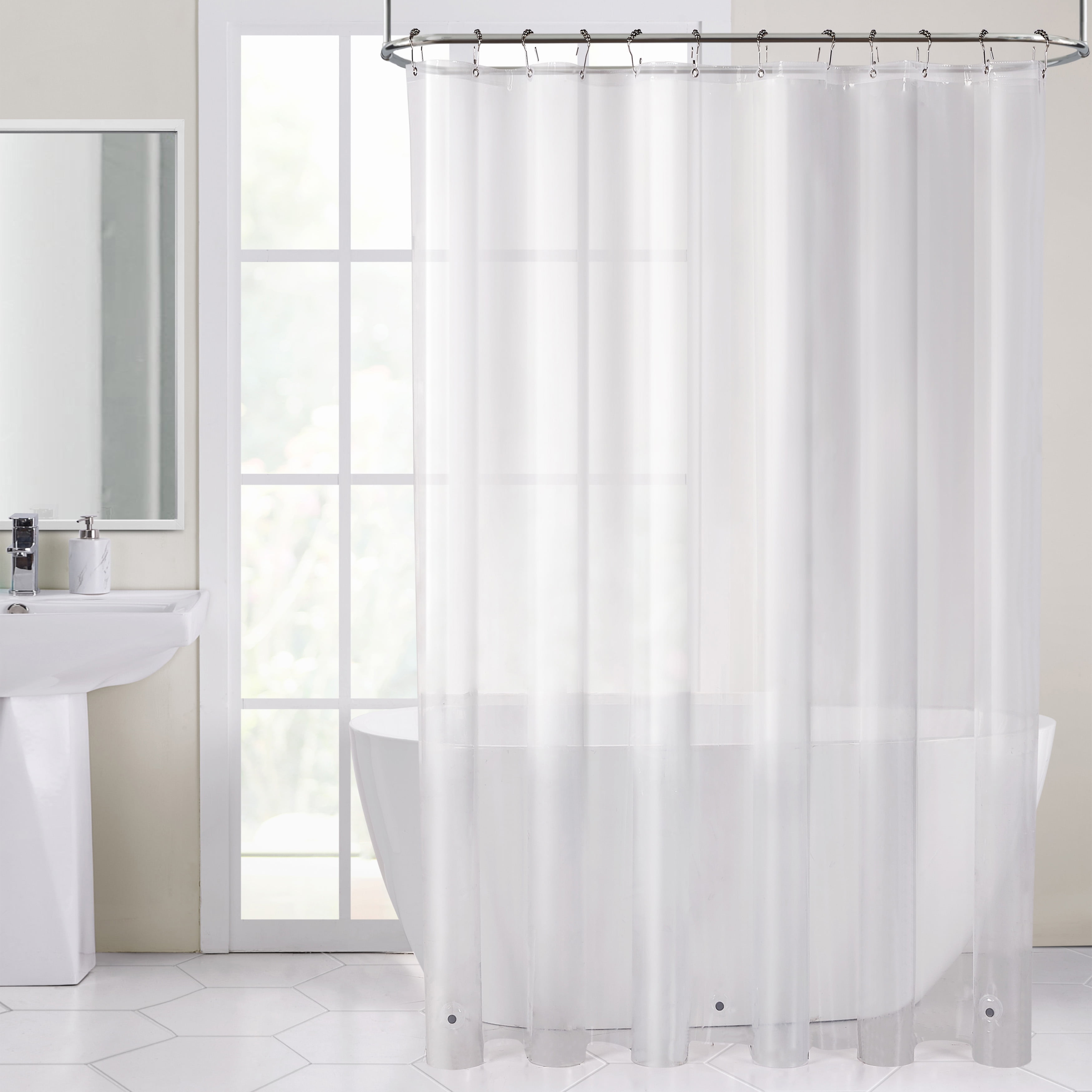 VCNY Home Hotel Style Clear Heavy Duty PEVA Shower Liner, 72" x 72