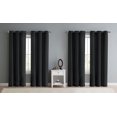 thumbnail image 1 of VCNY Home Isabella Faux Silk Grommet Curtain Panel Set, Four 38 x 84 Panels, Black, 1 of 2