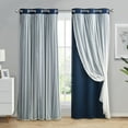 thumbnail image 1 of VCNY Home Jessica 2-Piece Navy Solid Blackout Curtain Set, 38" x 84", 1 of 5