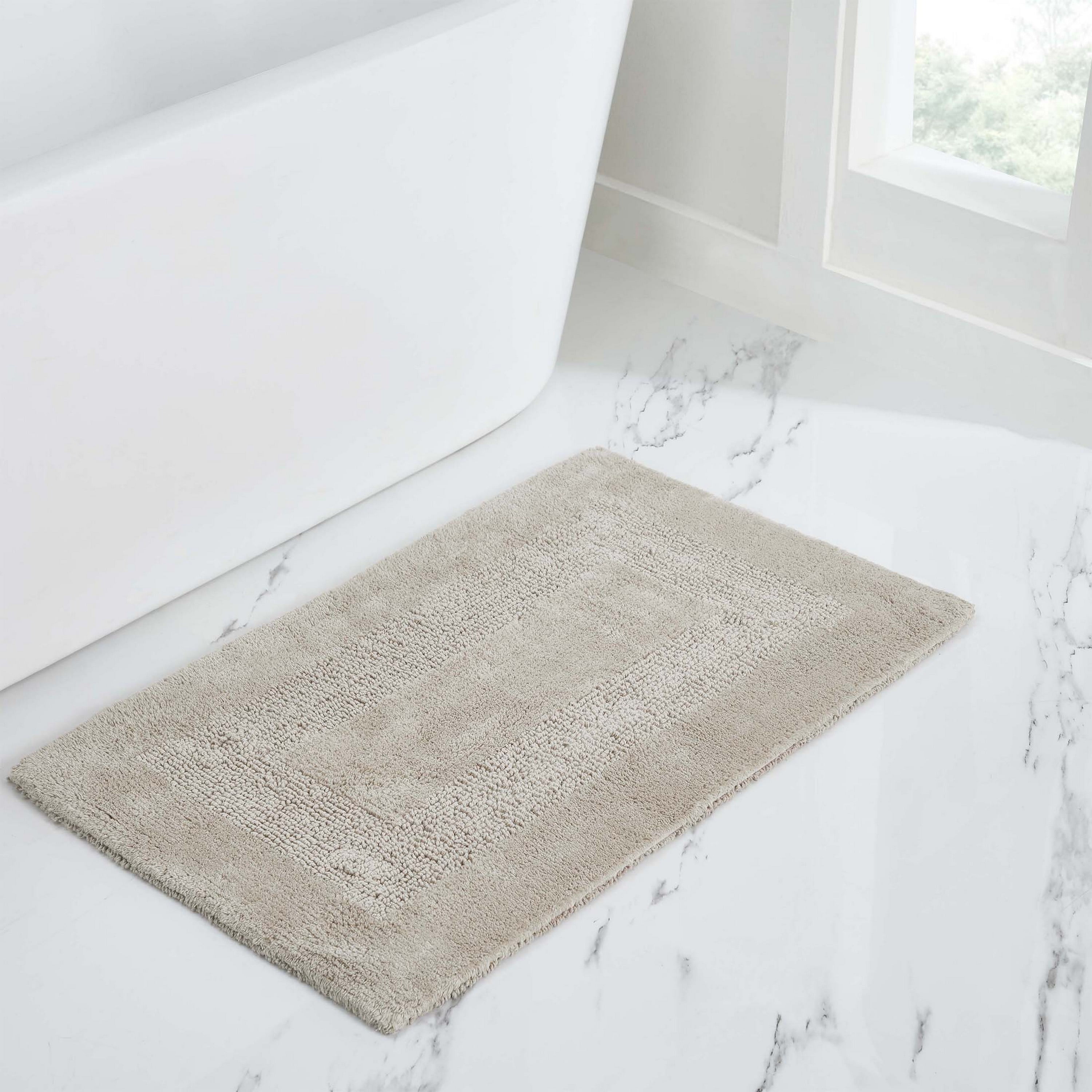 VCNY Home Jessica Taupe Ring Spun Cotton Reversible Bath Rug, 20" x 32"