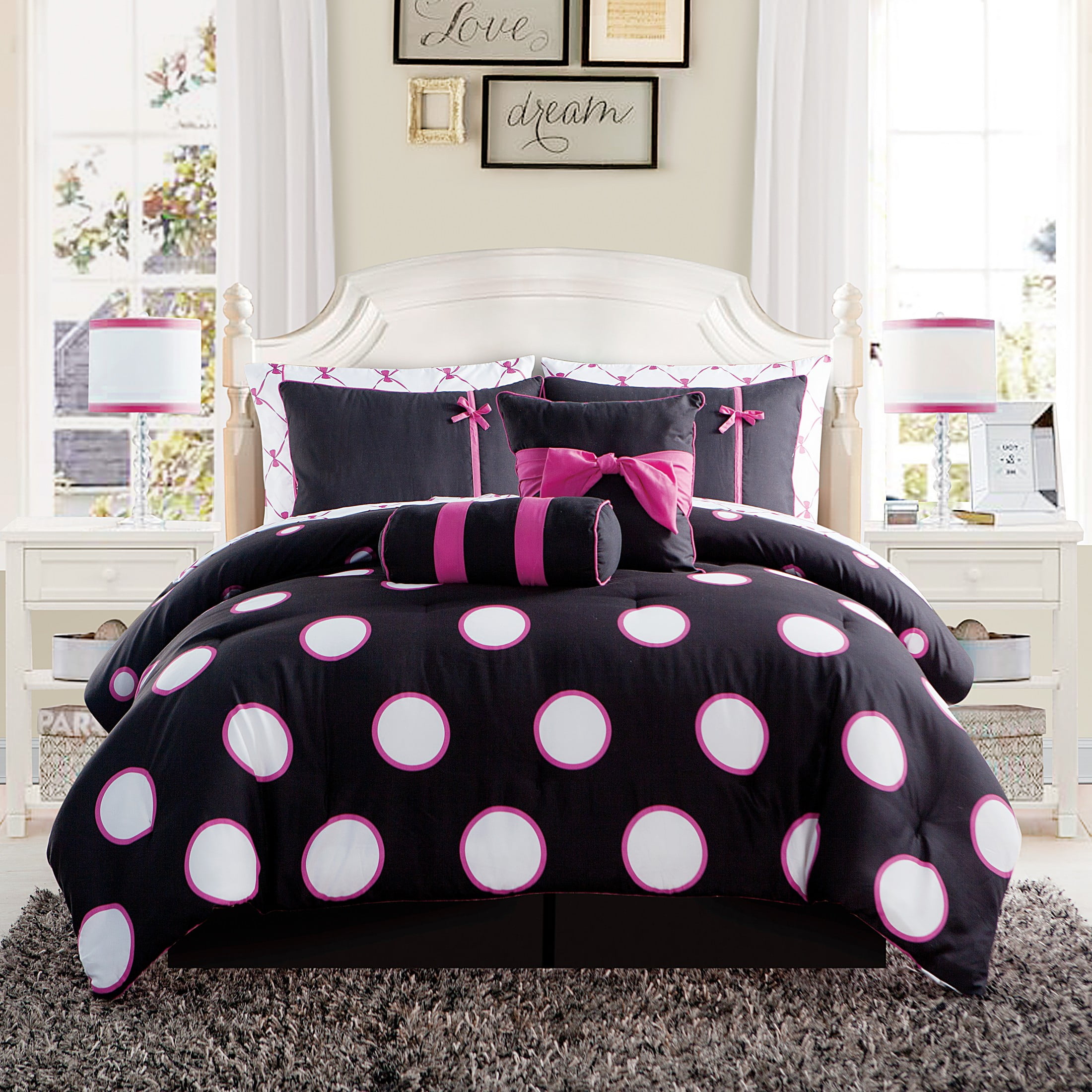 Sophie Polka Dot Bed-in-a-Bag Comforter Set