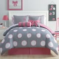thumbnail image 1 of VCNY Home Kids' Sophie 8-Piece Grey/Pink Polka Dot Polyester Bed in a Bag, Twin, Girls, 1 of 7