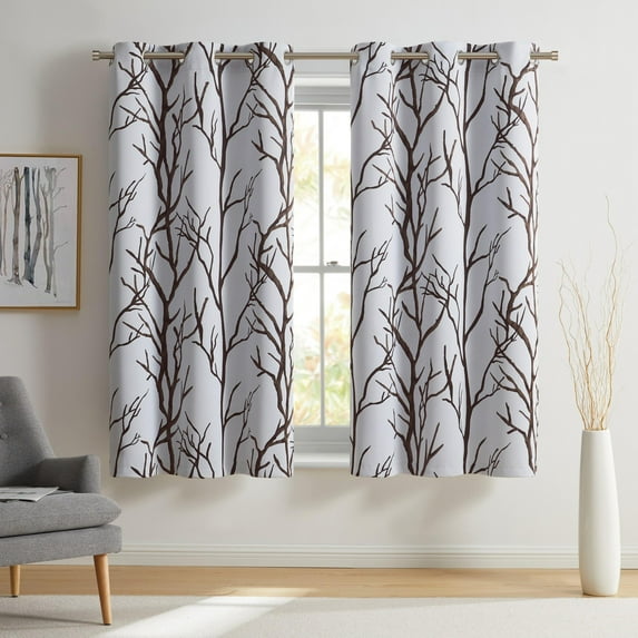 VCNY Home Kingdom Beige Branch Grommet Blackout Curtain, 40" x 63"