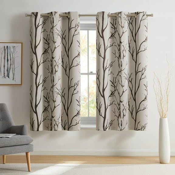 VCNY Home Kingdom Brown Branch Grommet Blackout Curtain, 40" x 63"