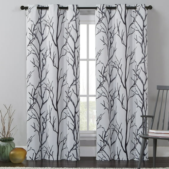 VCNY Home Kingdom Ivory Branch Grommet Blackout Curtain, 40" x 84"