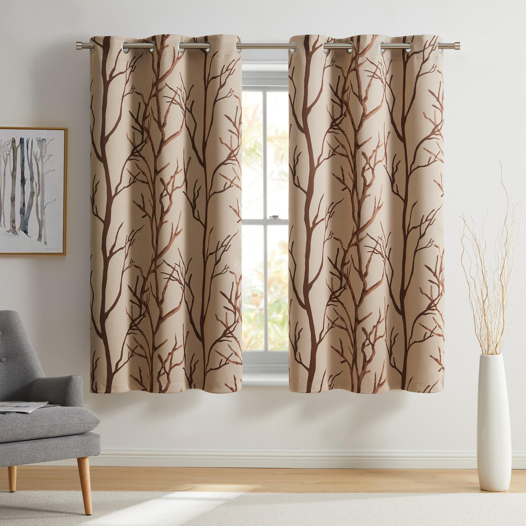 VCNY Home Kingdom Taupe Branch Grommet Blackout Curtain, 40" x 63"