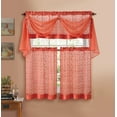 thumbnail image 1 of VCNY Home Linen Leaf Embroidered Complete Kitchen Curtain Set - Orange, 1 of 1