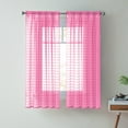 thumbnail image 1 of VCNY Home Lisa Bright Rose Solid Plaid Rod Rocket Light-Filtering Curtain Panel, 55" x 63", 1 of 5