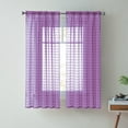 thumbnail image 1 of VCNY Home Lisa Purple Solid Plaid Rod Rocket Light-Filtering Curtain Panel, 55" x 63", 1 of 5