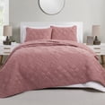 thumbnail image 1 of VCNY Home Mauve 3-Piece Grey Geometric Polyester Quilt Set, Full/Queen, 1 of 6