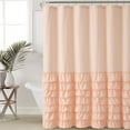 thumbnail image 1 of VCNY Home Melanie Pink Solid Ruffle Polyester Shower Curtain, 72" x 72", 1 of 5