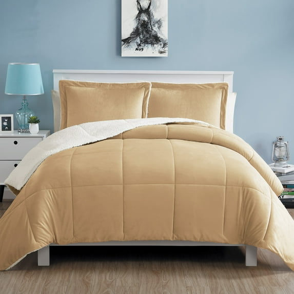 VCNY Home Micromink 2-Piece Taupe Solid Color Comforter Set, Twin