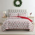 thumbnail image 1 of VCNY Home Multi Christmas Bow 3-Piece Adult Microfiber Quilt Set, Full/Queen, 1 of 5