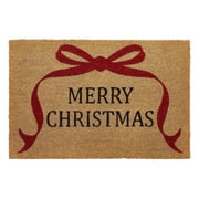 VCNY Home Multi Merry Christmas Bow Outdoor Coir Doormat, 18" x 30"