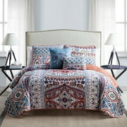 VCNY Home Natasha 5-Piece Multicolor Geometric Reversible Quilt Set, King, Adult, Unisex