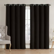 VCNY Home Neil Black Solid Grommet Blackout Curtain Panel, 52" x 90"