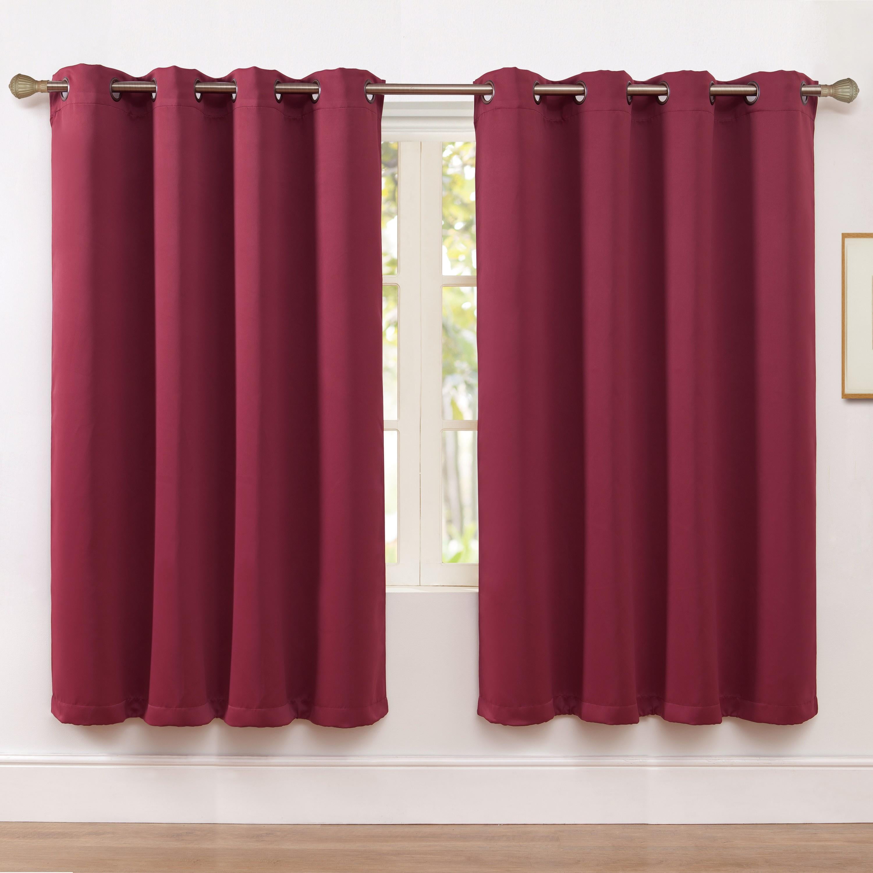 VCNY Home Neil Burgundy Solid Grommet Blackout Curtain Panel, 52" x 63"