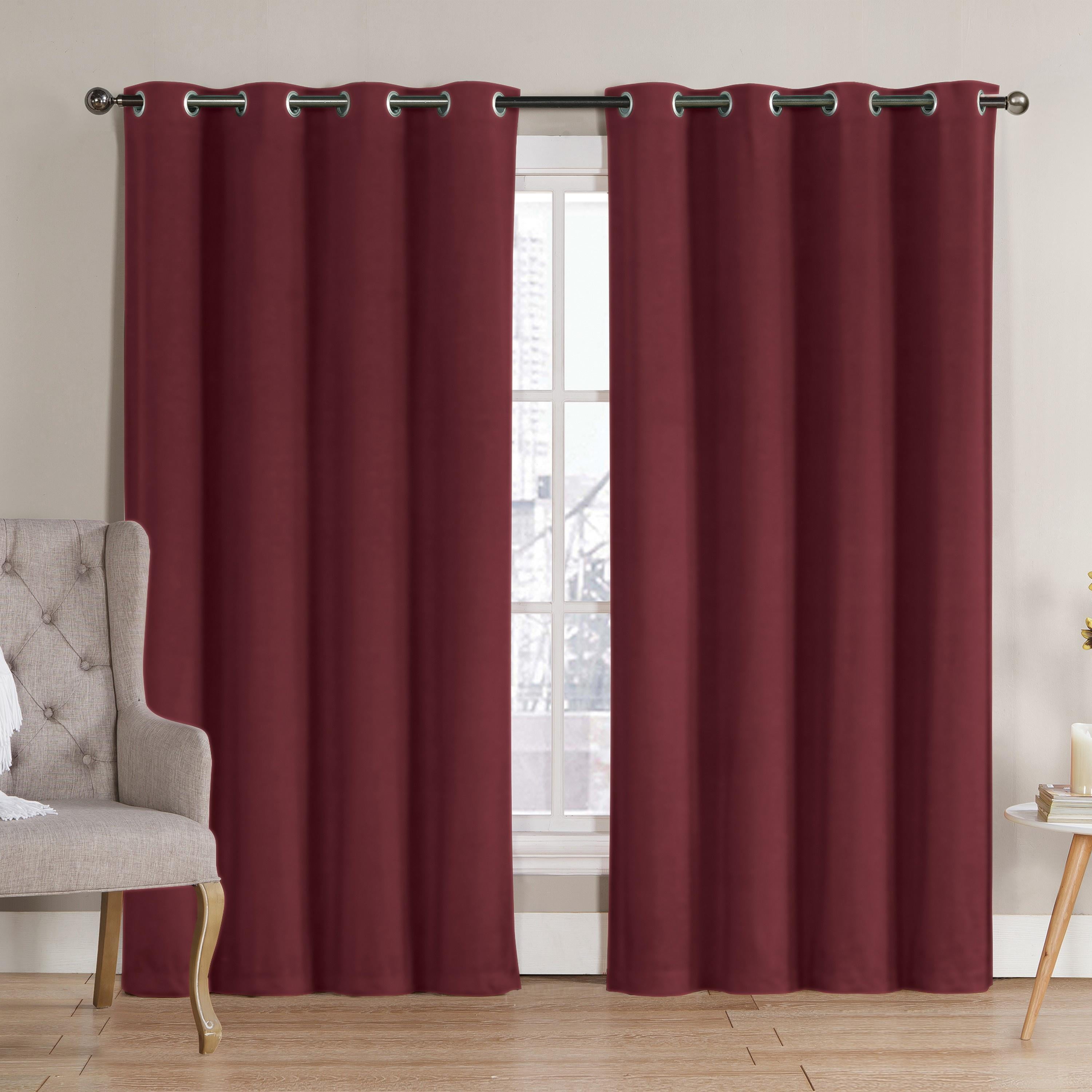 VCNY Home Neil Burgundy Solid Grommet Blackout Curtain Panel, 52" x 84"