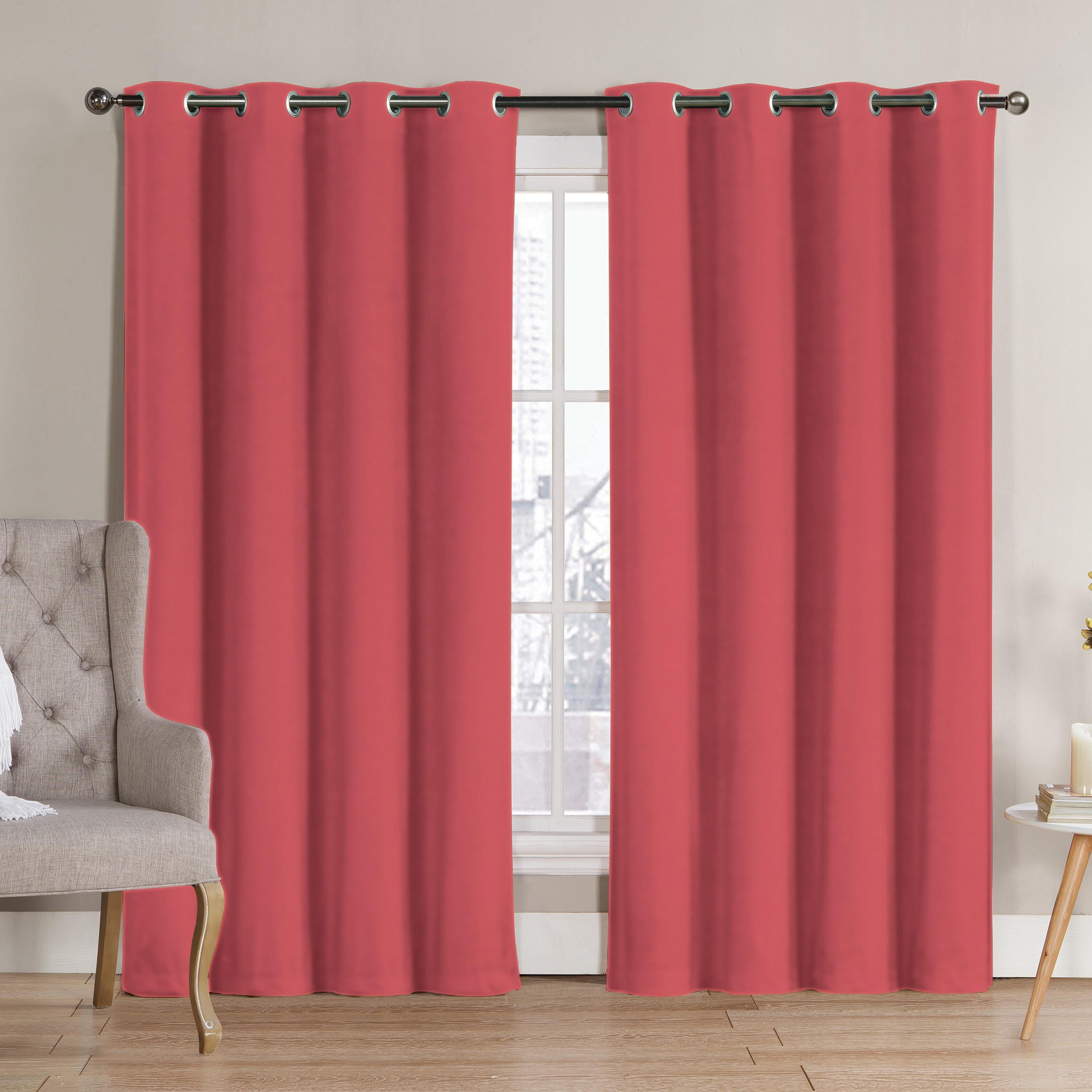VCNY Home Neil Coral Solid Grommet Blackout Curtain Panel, 52" x 90"