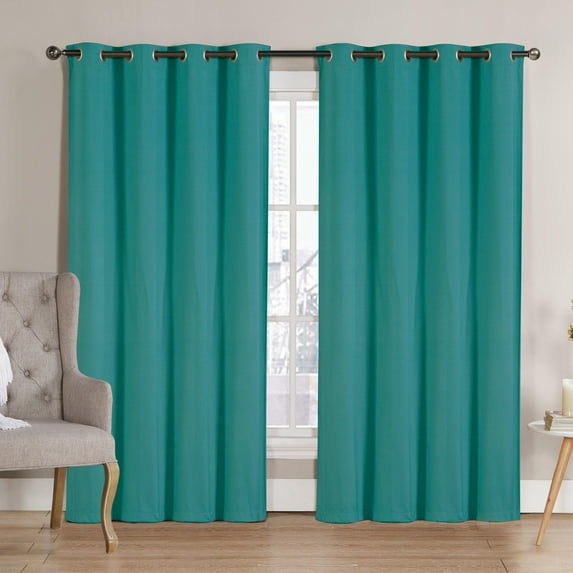 VCNY Home Neil Turquoise Solid Grommet Blackout Curtain Panel, 52" x 84"