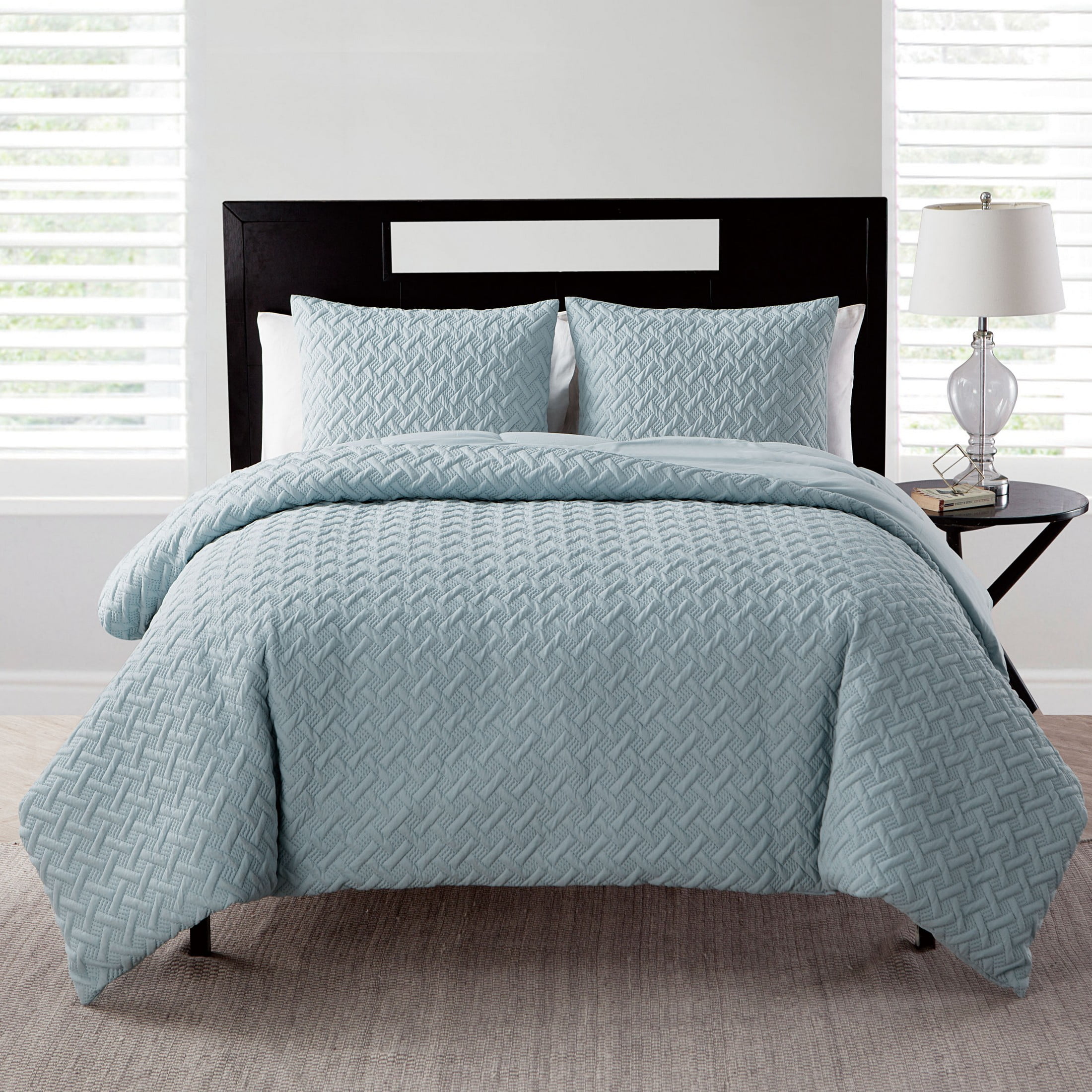 VCNY Home Nina II 2Piece Blue Geometric Comforter Set, Twin/Twin XL