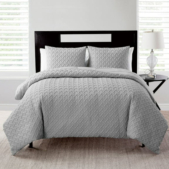 VCNY Home Nina II 3-Piece Grey Geometric Comforter Set, King, Adult, Unisex