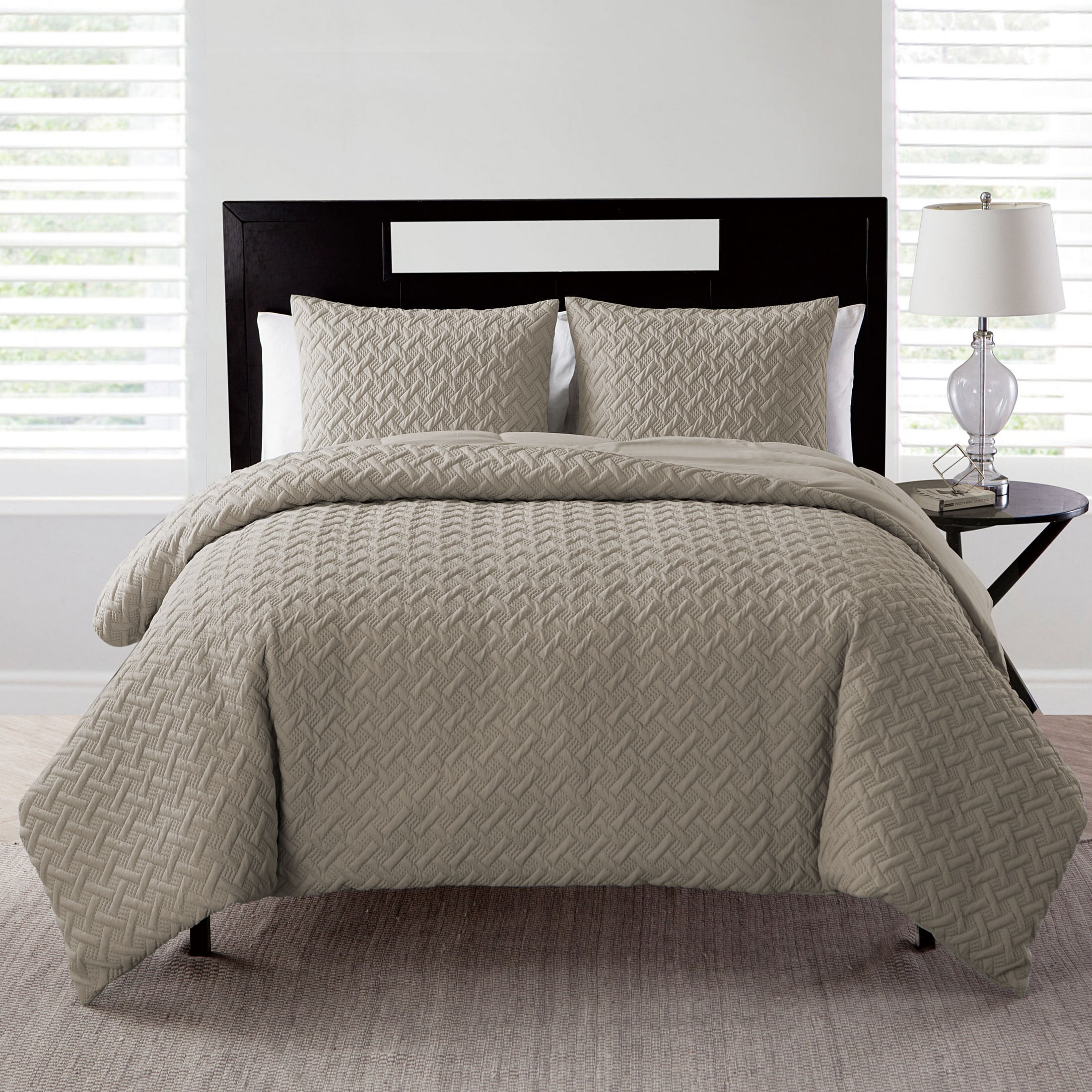 VCNY Home Nina II 3-Piece Taupe Geometric Comforter Set, Full/Queen, Adult, Unisex