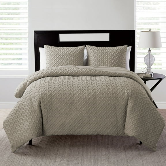 VCNY Home Nina II 3-Piece Taupe Geometric Comforter Set, King, Adult, Unisex