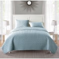 thumbnail image 1 of VCNY Home Nina Solid Basketweave Quilt Set, King, Slate Blue, 1 of 5
