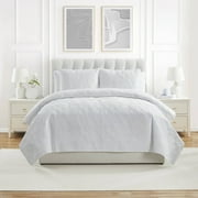 VCNY Home Ocean Coastal 3-Piece White Textured Seashell Quilt Set, King, Adult, Unisex