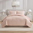 thumbnail image 1 of VCNY Home Pink Gingham 3-Piece Adult Microfiber Quilt Set, King, 1 of 6