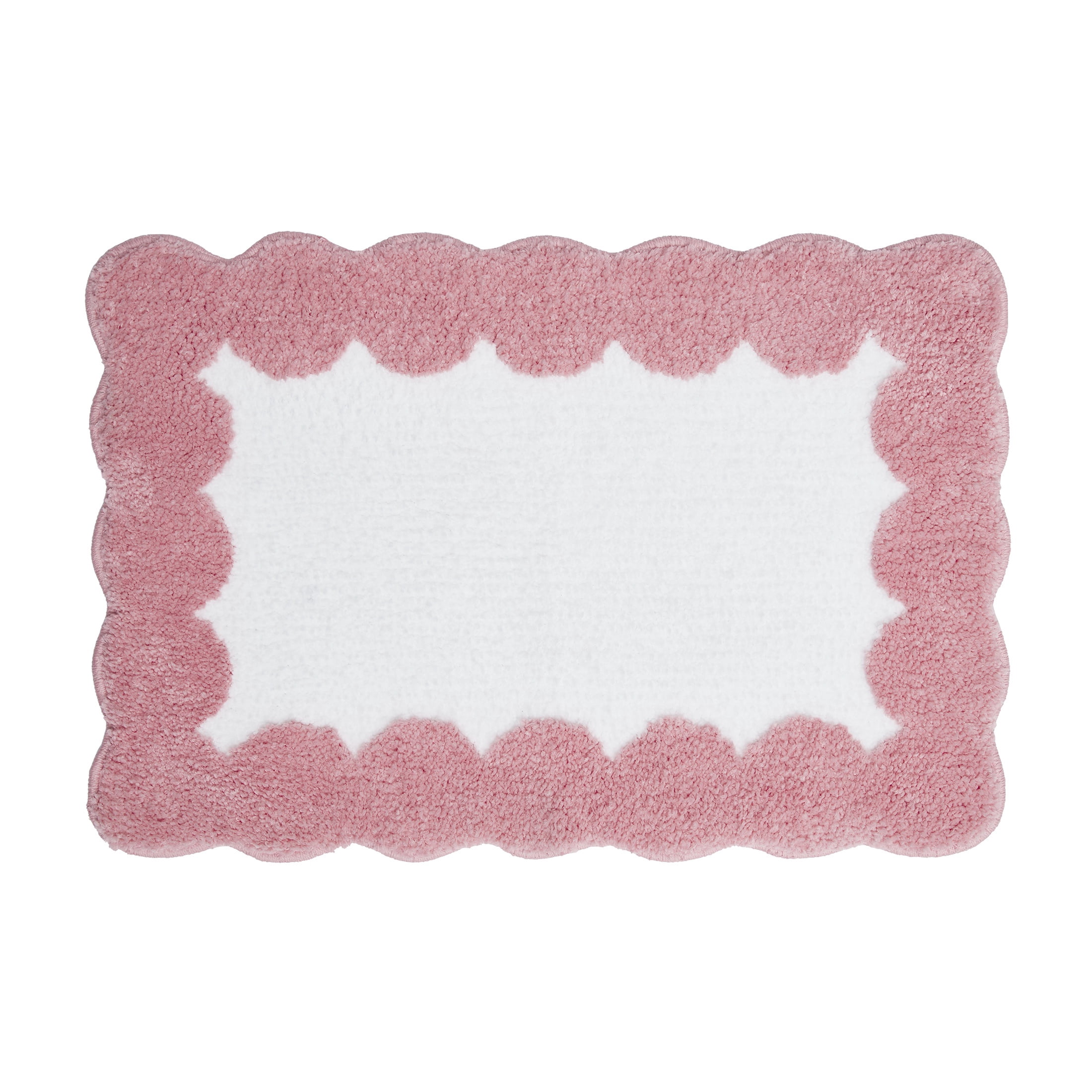 VCNY Home Pink/White Dotted Edge Tufted Bath Rug, 18" x 27"