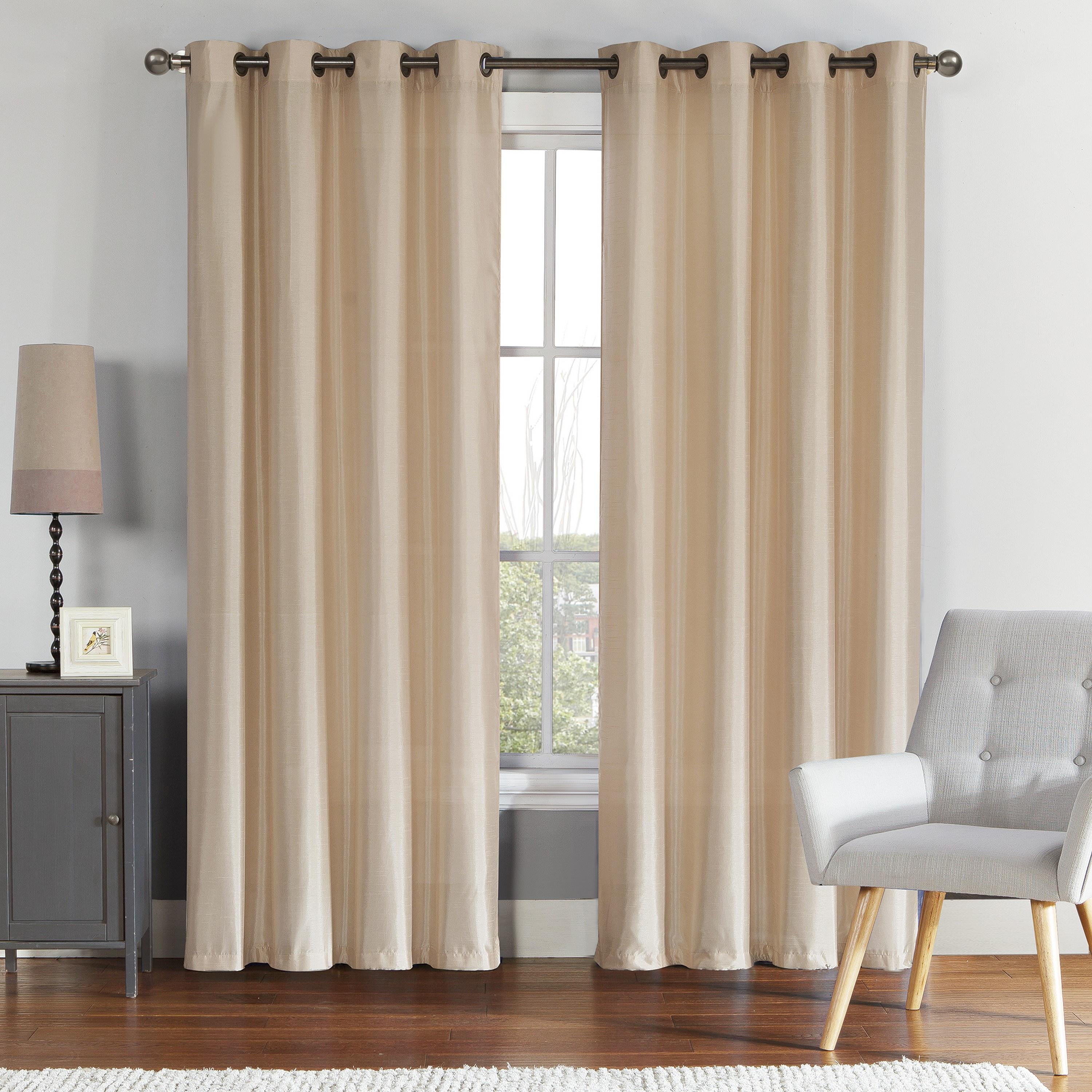 VCNY Home Preston Beige Solid Grommet LightFilter Curtain Panel, 52" x
