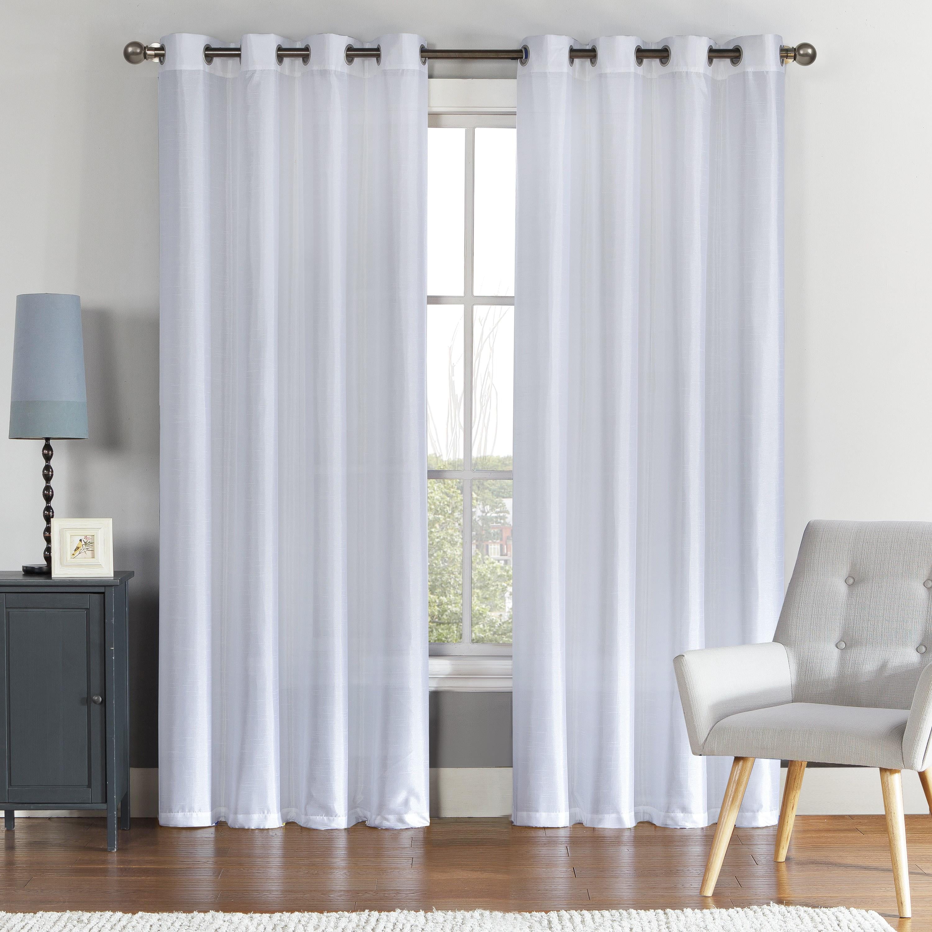 VCNY Home Preston White Solid Grommet LightFilter Curtain Panel, 52" x