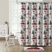 VCNY Home Santa Snowman 16-Piece Multicolor Polyester Shower Curtain Bath Set
