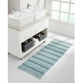 thumbnail image 1 of VCNY Home Savannah Fringe Blue Stripe Cotton Blend Bath Runner Rug, 24" x 60", 1 of 5