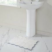 VCNY Home Scallop Dusty Blue Cotton Bath Rug, 17" x 24"