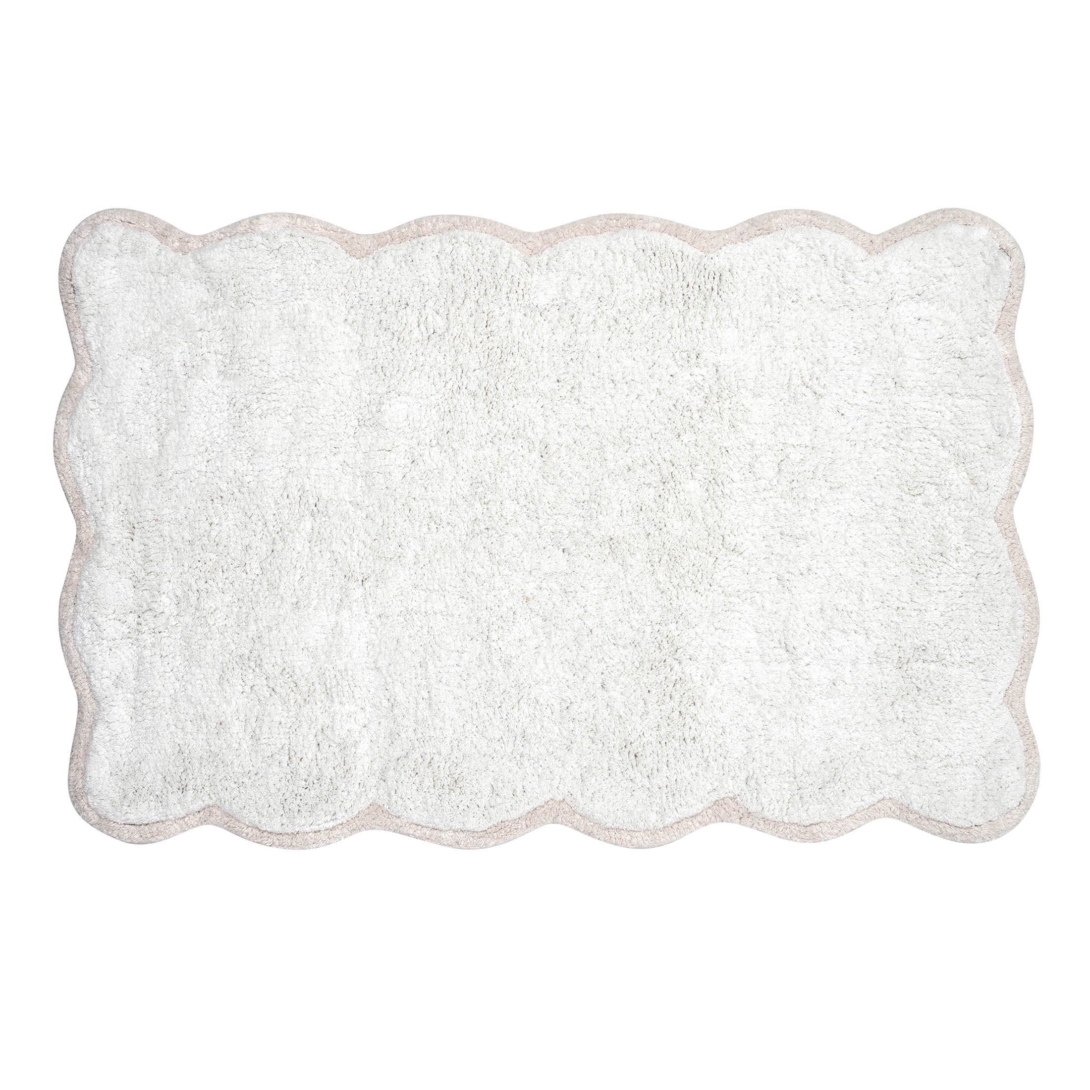 VCNY Home White Scallop Cotton Bath Rug - 21 x 34 - Walmart.com