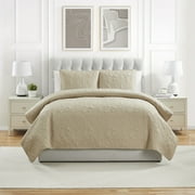 VCNY Home Seashell Coastal 3-Piece Taupe Textured Seashell Quilt Set, King, Adult, Unisex