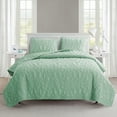 thumbnail image 1 of VCNY Home Shore Coastal 3-Piece Green Textured Sealife Quilt Set, King, Adult, Unisex, 1 of 5