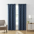 thumbnail image 1 of VCNY Home Smith Navy Trellis Rod Pocket Blackout Curtain Panel, 52" x 90", 1 of 5