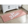 thumbnail image 1 of VCNY Home So Fresh Pom Pom Typography Blush Polyester Bath Rug, 24" x 60", 1 of 5