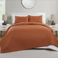 thumbnail image 1 of VCNY Home Staton 3-Piece Rust Geometric Polyester Quilt Set, King, 1 of 6