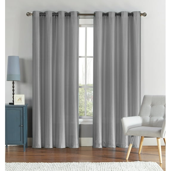 VCNY Home Ultra Luxurious Faux Silk Grommet Curtain Panels - Silver
